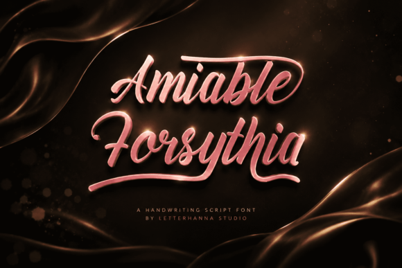 Amiable Forsythia: A Bold Handwriting Script for Designs with Heart